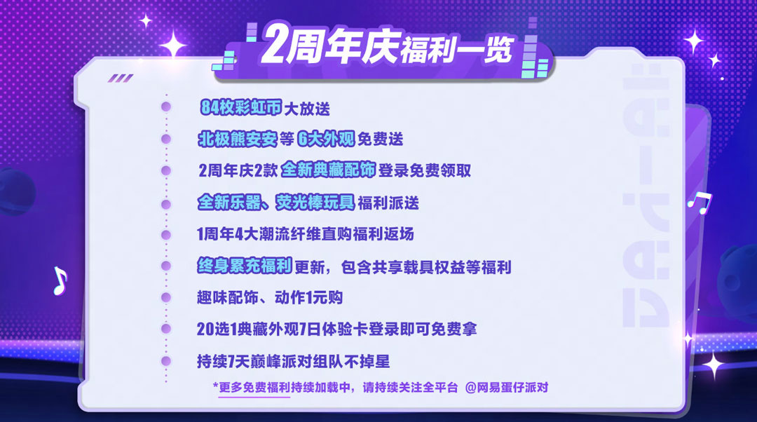 二载同行,共赴狂欢《蛋仔派对》2周年庆典直播爆料汇总