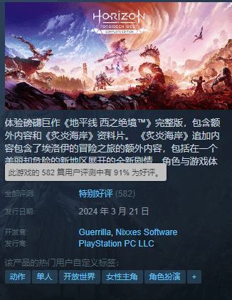 地平线：西之绝境PC版火热上线